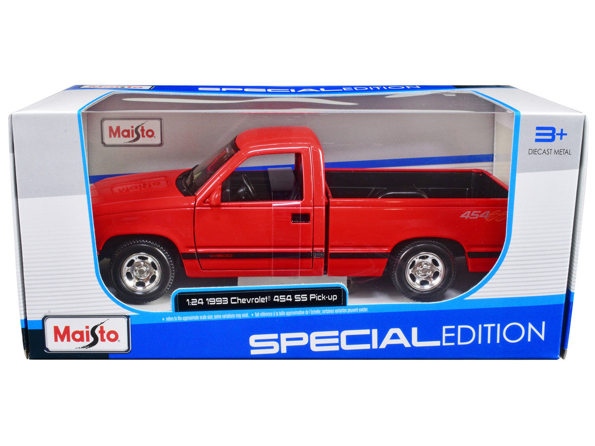 1993 Chevrolet 454 SS Pickup Truck Red 1/24 Diecast Model Car by Maisto LuxuryLifeWay Online Store