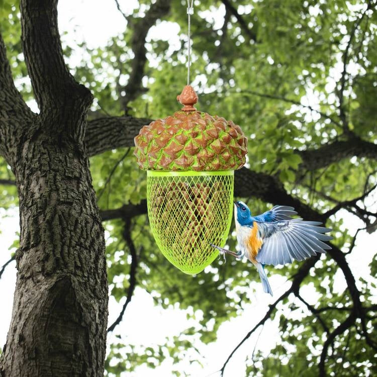 Outdoor Metal Mesh Bird Feeder with Metal Acorn Roof LuxuryLifeWay Online Store