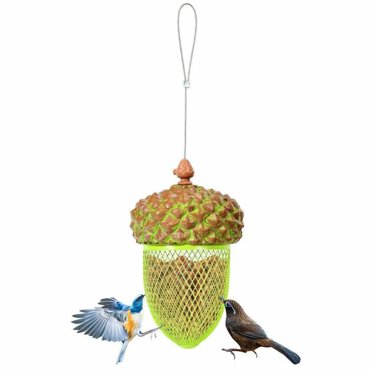 Outdoor Metal Mesh Bird Feeder with Metal Acorn Roof LuxuryLifeWay Online Store