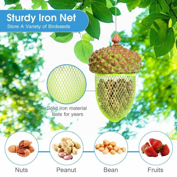 Outdoor Metal Mesh Bird Feeder with Metal Acorn Roof LuxuryLifeWay Online Store