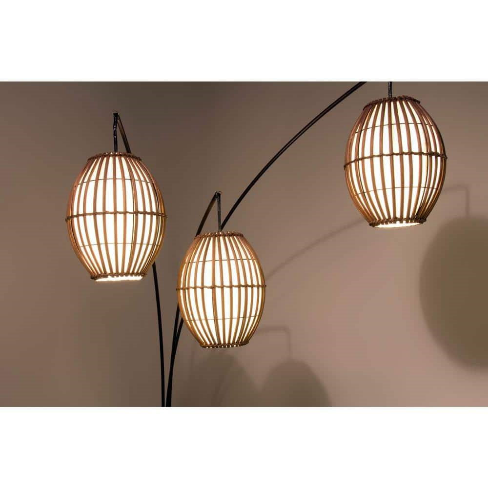 Modern Mid-Century Bohemian 82-inch Arch Floor Lamp with 3 Barrel Lights LuxuryLifeWay Online Store