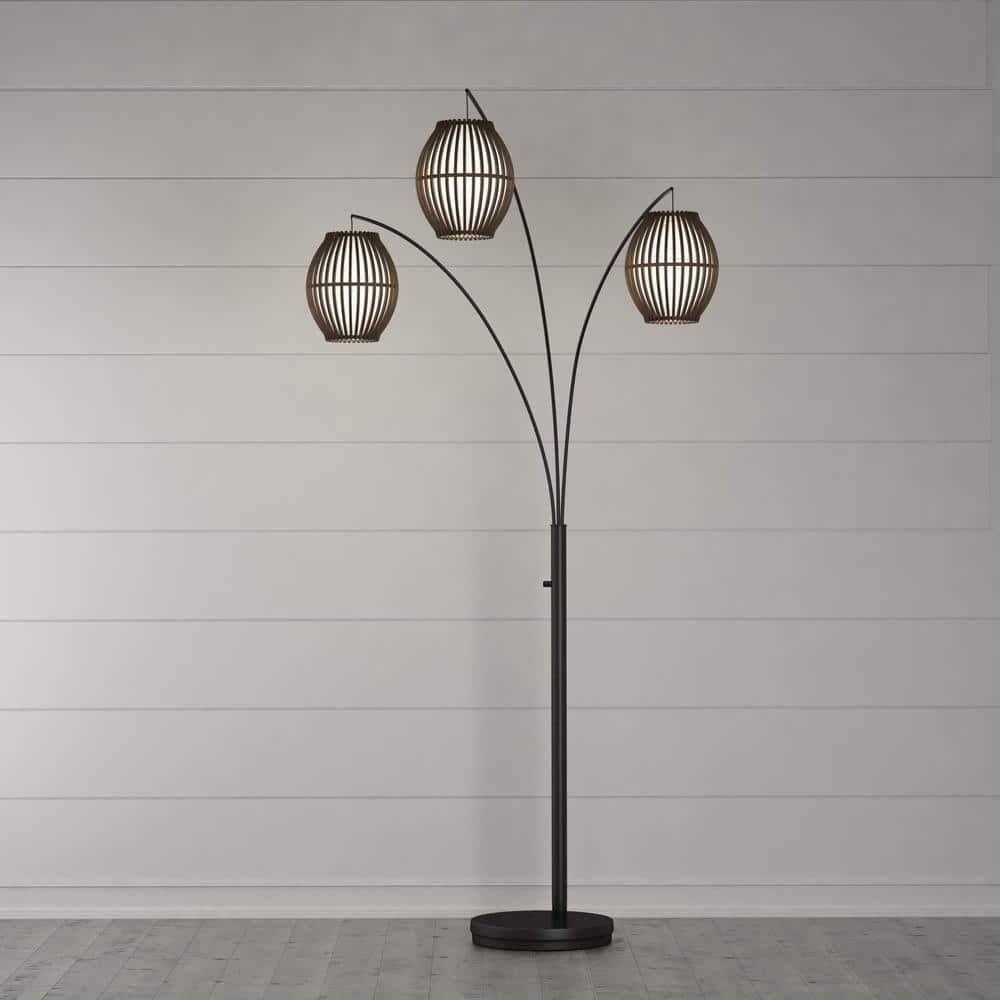 Modern Mid-Century Bohemian 82-inch Arch Floor Lamp with 3 Barrel Lights LuxuryLifeWay Online Store