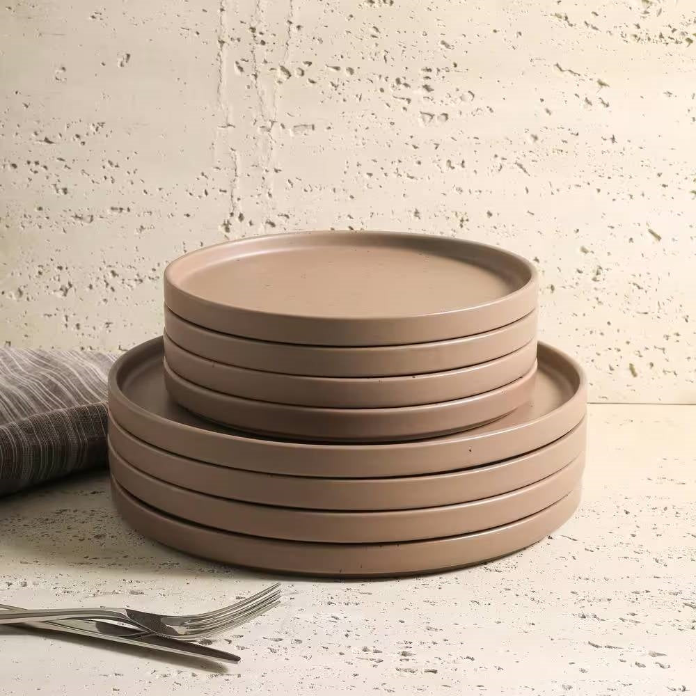 16-Piece Stoneware Dinnerware Set in Matte Brown - Service for 4 LuxuryLifeWay Online Store