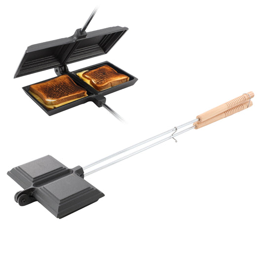 Megachef 8.26 Inch Cast Iron Pie Iron Outdoor/Camping Cookware with Long Handle LuxuryLifeWay Online Store