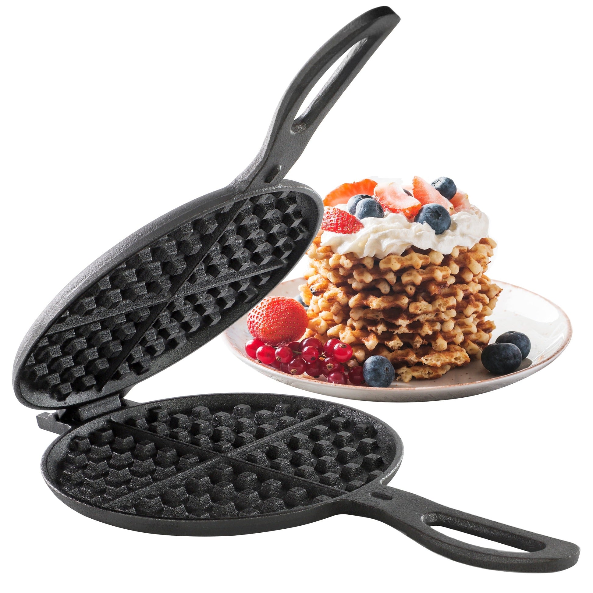 Megachef 6.7 Inch Round Cast Iron Pie Iron Outdoor/Camping Cookware with Long Handle LuxuryLifeWay Online Store