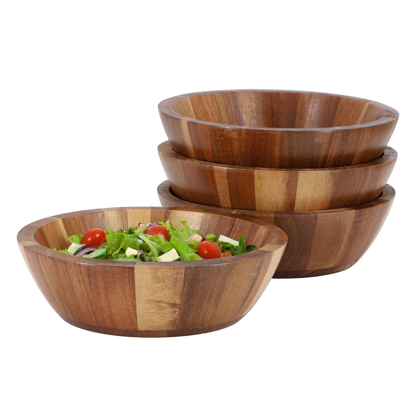 MegaChef 4 Piece Acacia Wood 7 Inch Bowl Set LuxuryLifeWay Online Store