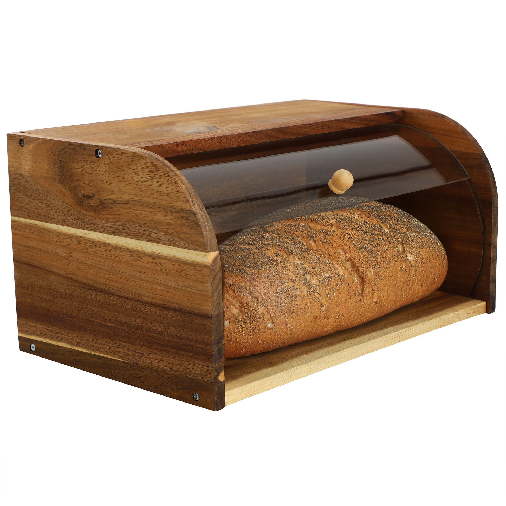 MegaChef Acacia Wood Bread Box with Sliding Plastic Lid LuxuryLifeWay Online Store