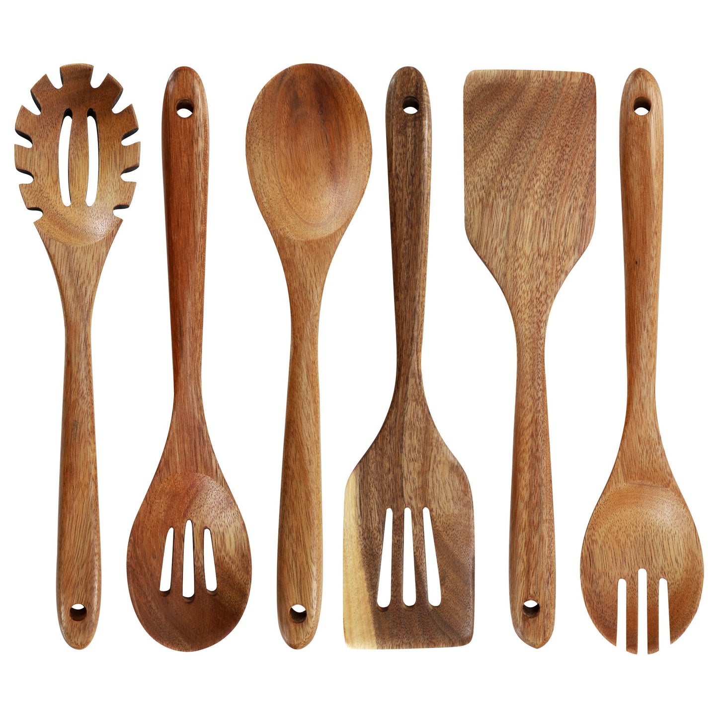 MegaChef 6 Piece Acacia Wood Kitchen Utensil Set LuxuryLifeWay Online Store