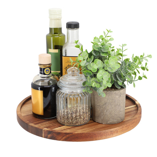 MegaChef 12 Inch Acacia Wood Lazy Susan Tray LuxuryLifeWay Online Store
