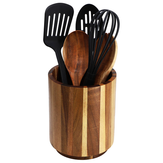 MegaChef Acacia Wood 360 Rotating Utensil Holder LuxuryLifeWay Online Store