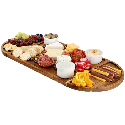 MegaChef 3 Piece Acacia Wood Cutting Board with Maganitized Serving Board Platter LuxuryLifeWay Online Store