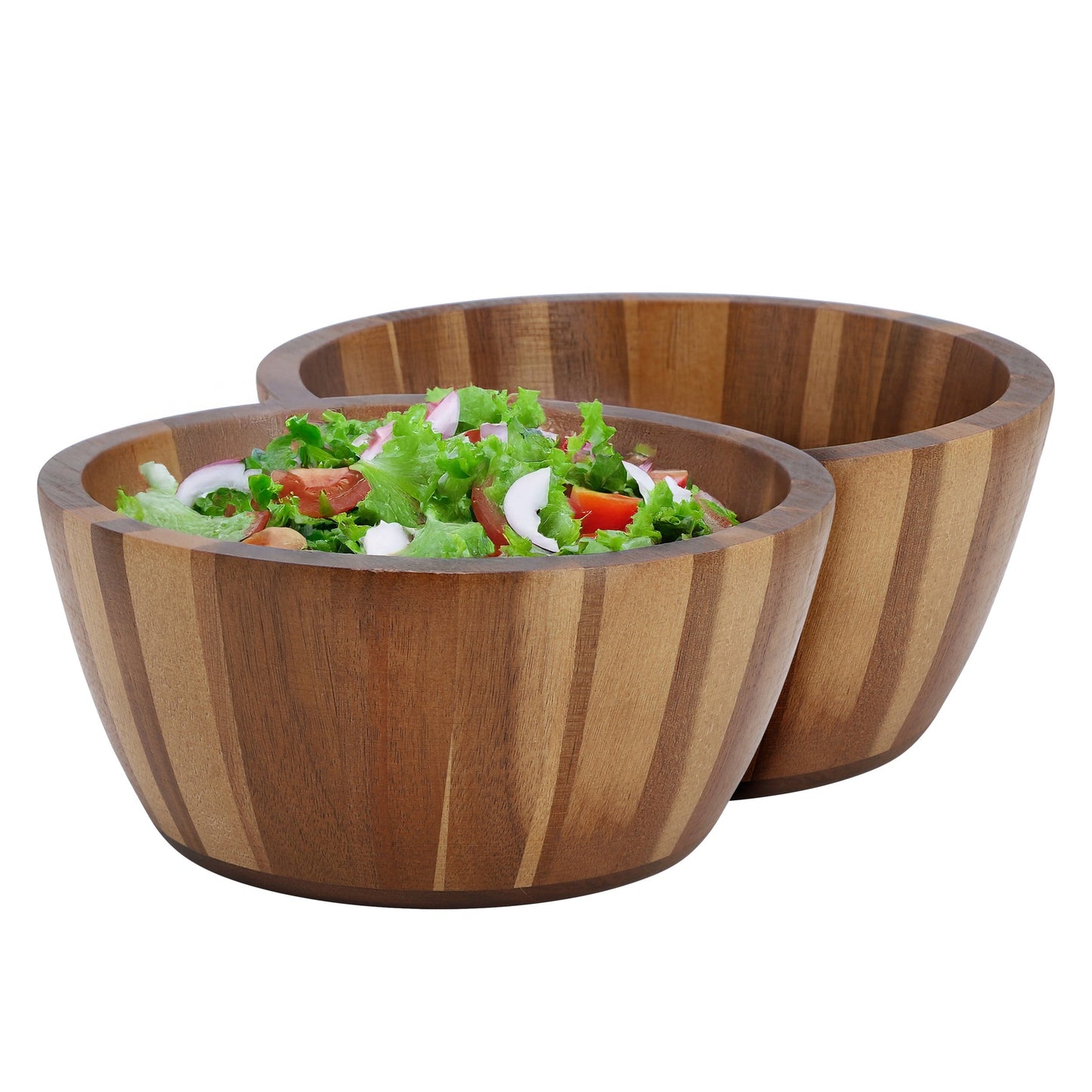 MegaChef 2 Piece 8.5 Inch Acacia Wood Salad Bowl Set LuxuryLifeWay Online Store