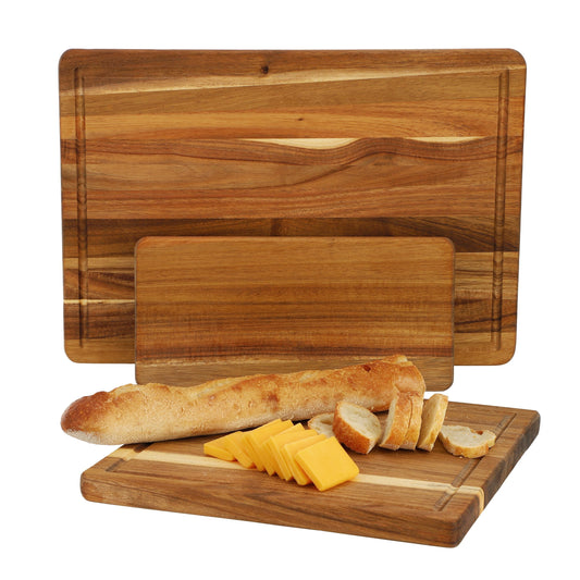 MegaChef 3 Piece Acacia Wood Cutting, Prep and Serving Boards LuxuryLifeWay Online Store