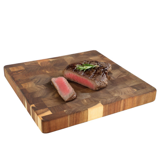 MegaChef 13.75 Inch Square Thick Acacia Wood Serving and Cutting Butcher Board LuxuryLifeWay Online Store