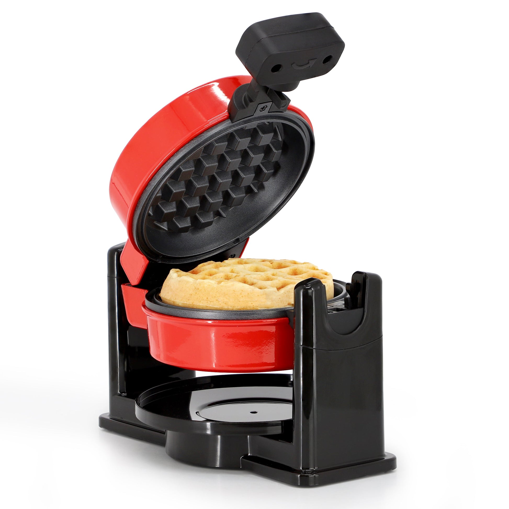 MegaChef Non-Stick Round Electric Flip 5 Inch Belgian Waffle Maker in Red LuxuryLifeWay Online Store
