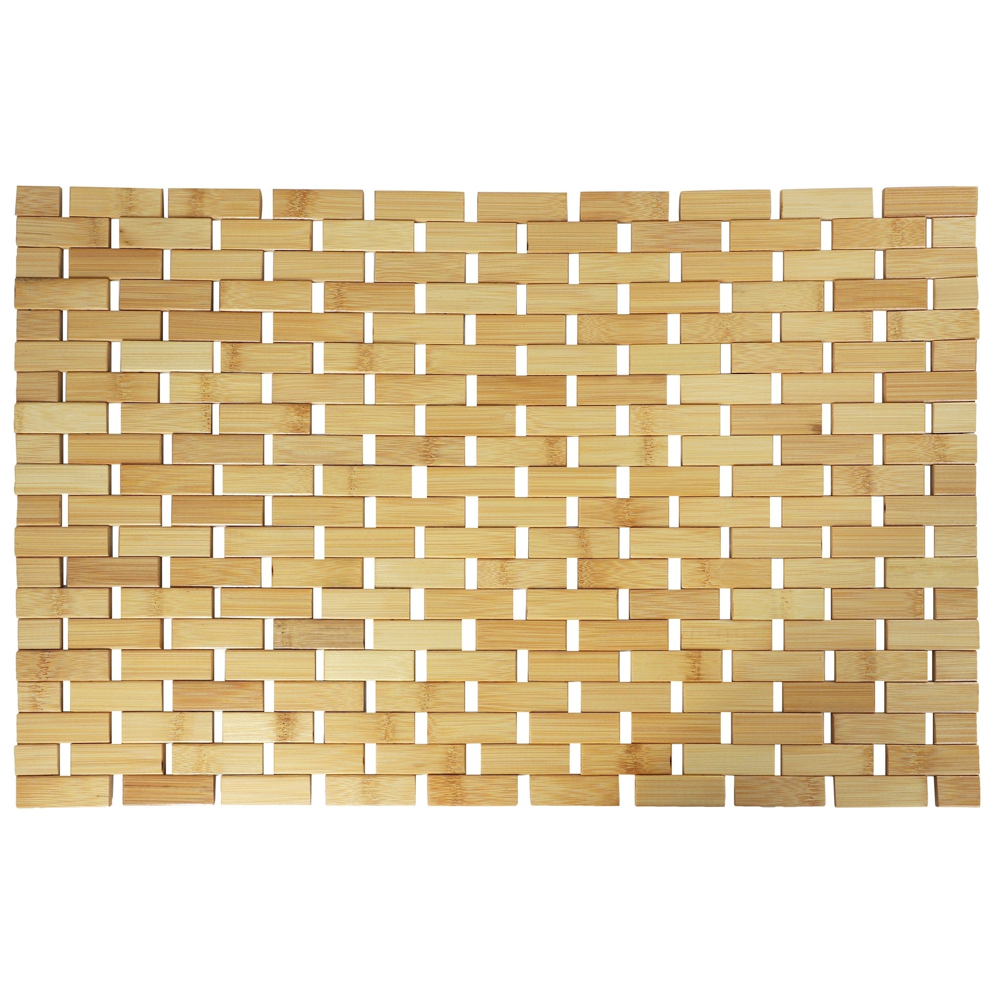 MegaChef Bamboo Wood 16.25 x 24.5 Inch Rectangle Bathroom Mat LuxuryLifeWay Online Store