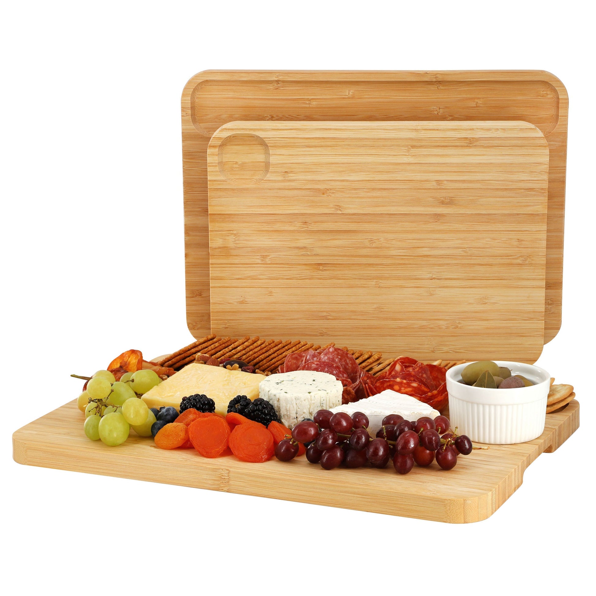 MegaChef 3 Piece Bamboo Cutting, Prep and Serving Boards LuxuryLifeWay Online Store