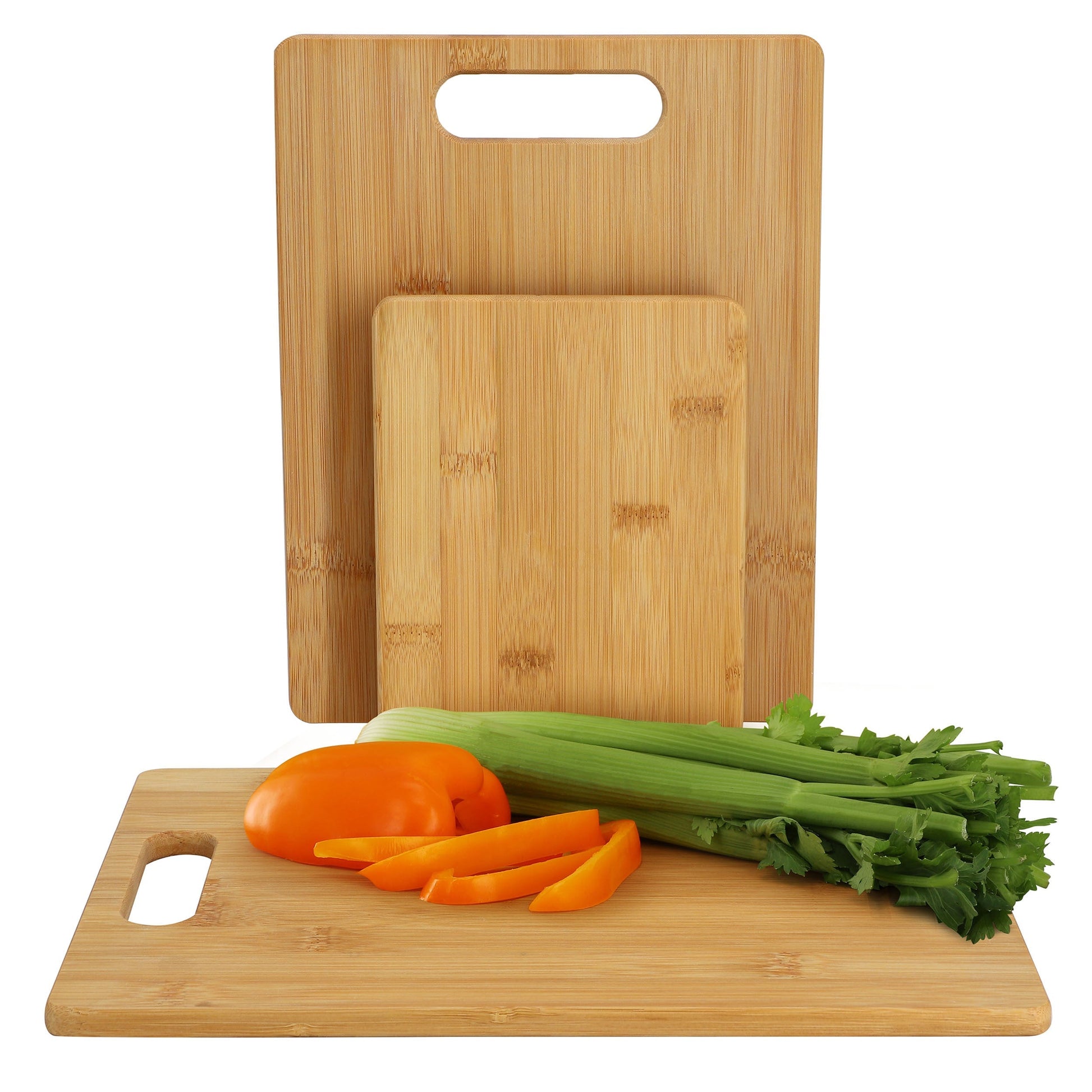 MegaChef 3 Piece 8 Inch, 11 Inch, and 13 Inch Bamboo Wood Cutting Board Set LuxuryLifeWay Online Store