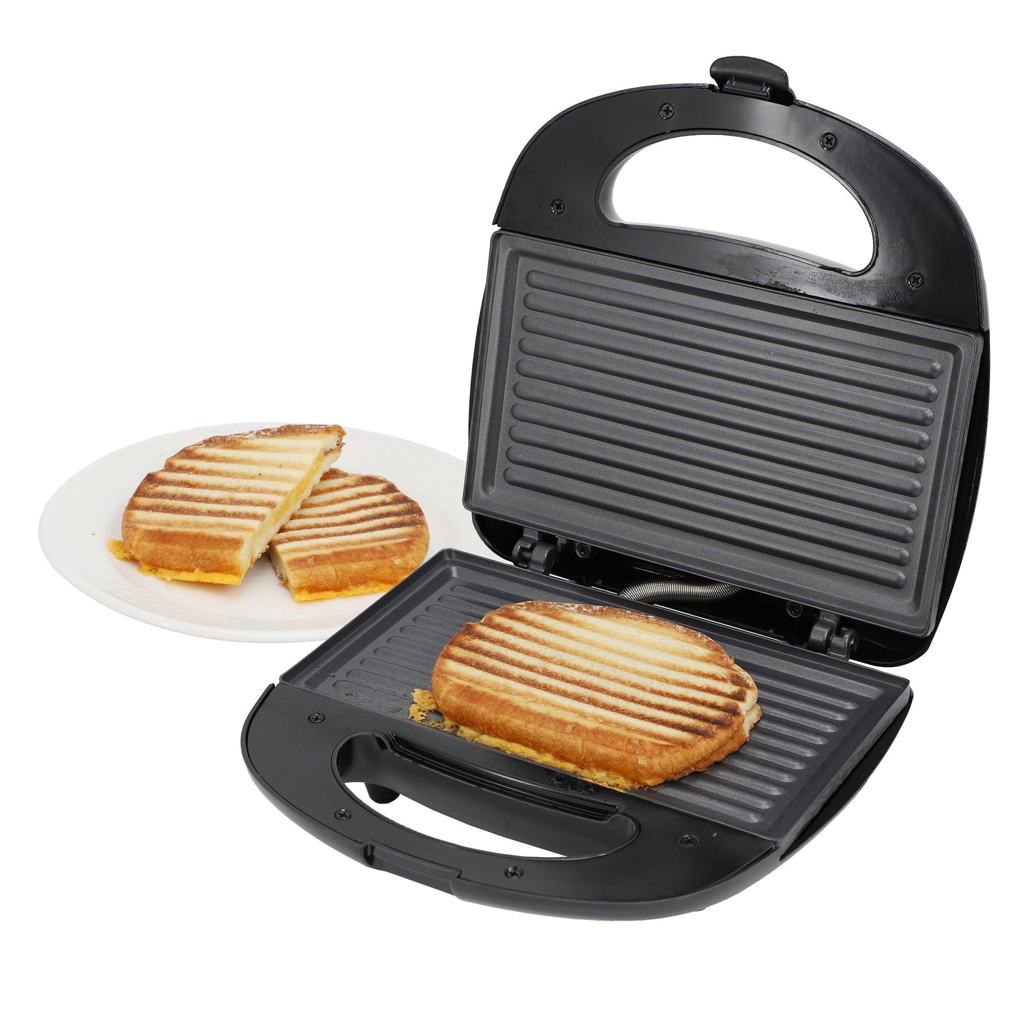 MegaChef Electric Compact Aluminum Nonstick Sandwich Maker in Black LuxuryLifeWay Online Store