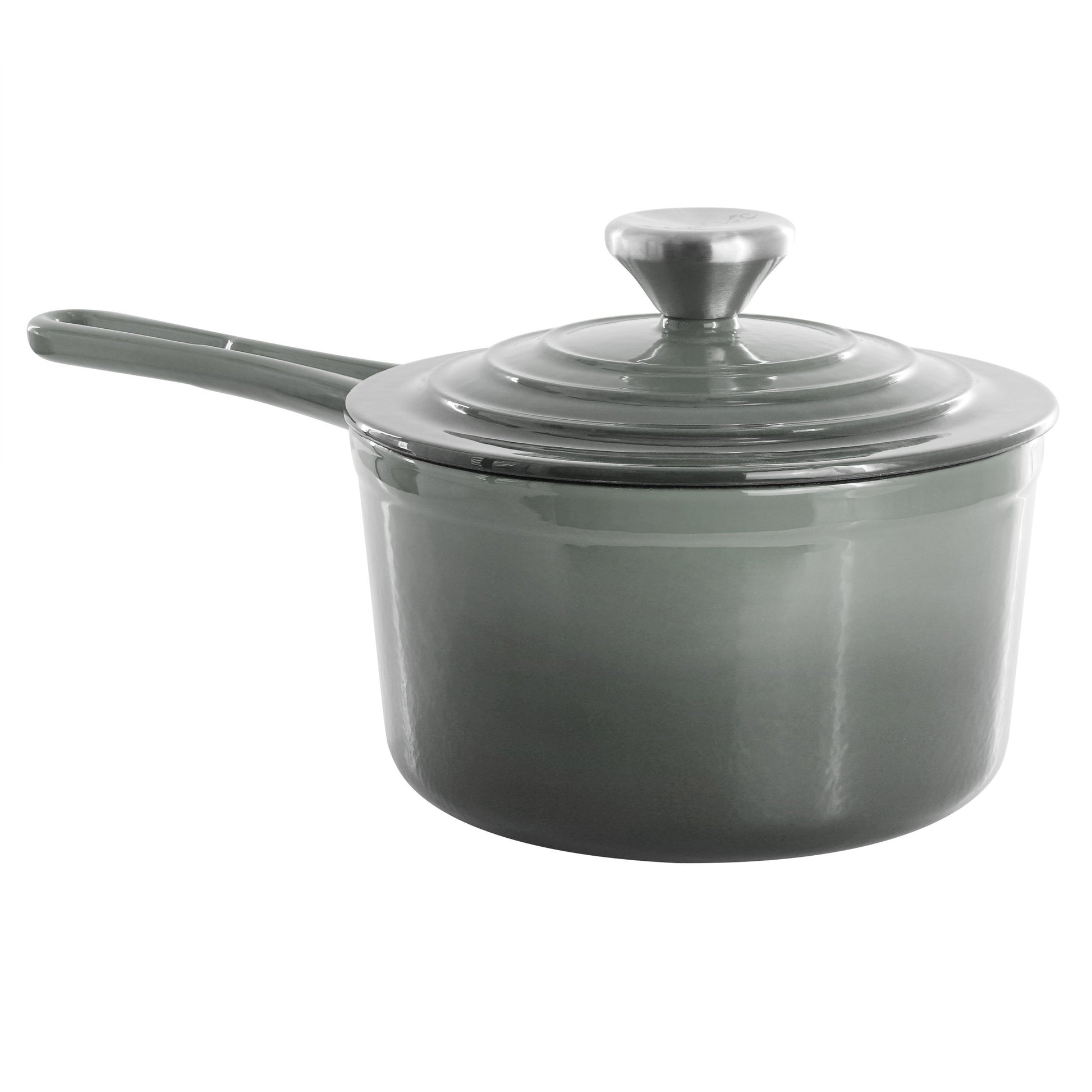 MegaChef 2 Quart Enameled Cast Iron Sauce Pan in Gradient Gray LuxuryLifeWay Online Store