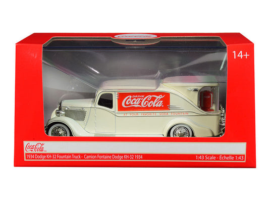 1934 Dodge KH-32 Streamline Fountain Truck "Coca-Cola" Cream 1/43 Diecast Model Car by Motorcity Classics LuxuryLifeWay Online Store