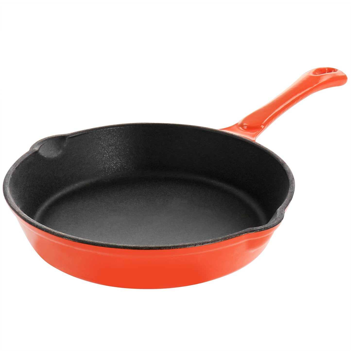 MegaChef Enameled Round 8 Inch PreSeasoned Cast Iron Frying Pan in Orange LuxuryLifeWay Online Store