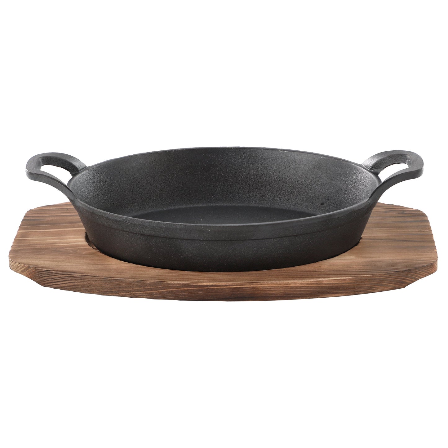 MegaChef Mini Cast Iron Oval Pan with Wood Tray LuxuryLifeWay Online Store