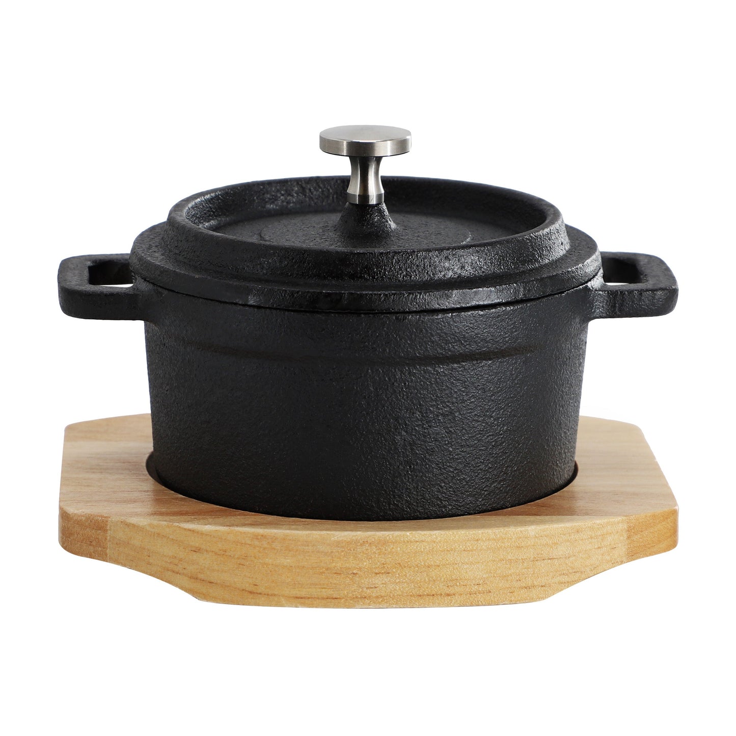 MegaChef Cast Iron 8 Ounce Mini Dutch Oven with Wood Tray LuxuryLifeWay Online Store