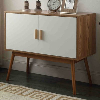 Mid-Century Modern Console Table Storage Cabinet with Solid Wood Legs LuxuryLifeWay Online Store