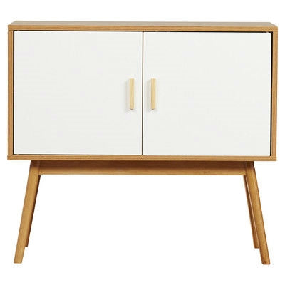 Mid-Century Modern Console Table Storage Cabinet with Solid Wood Legs LuxuryLifeWay Online Store