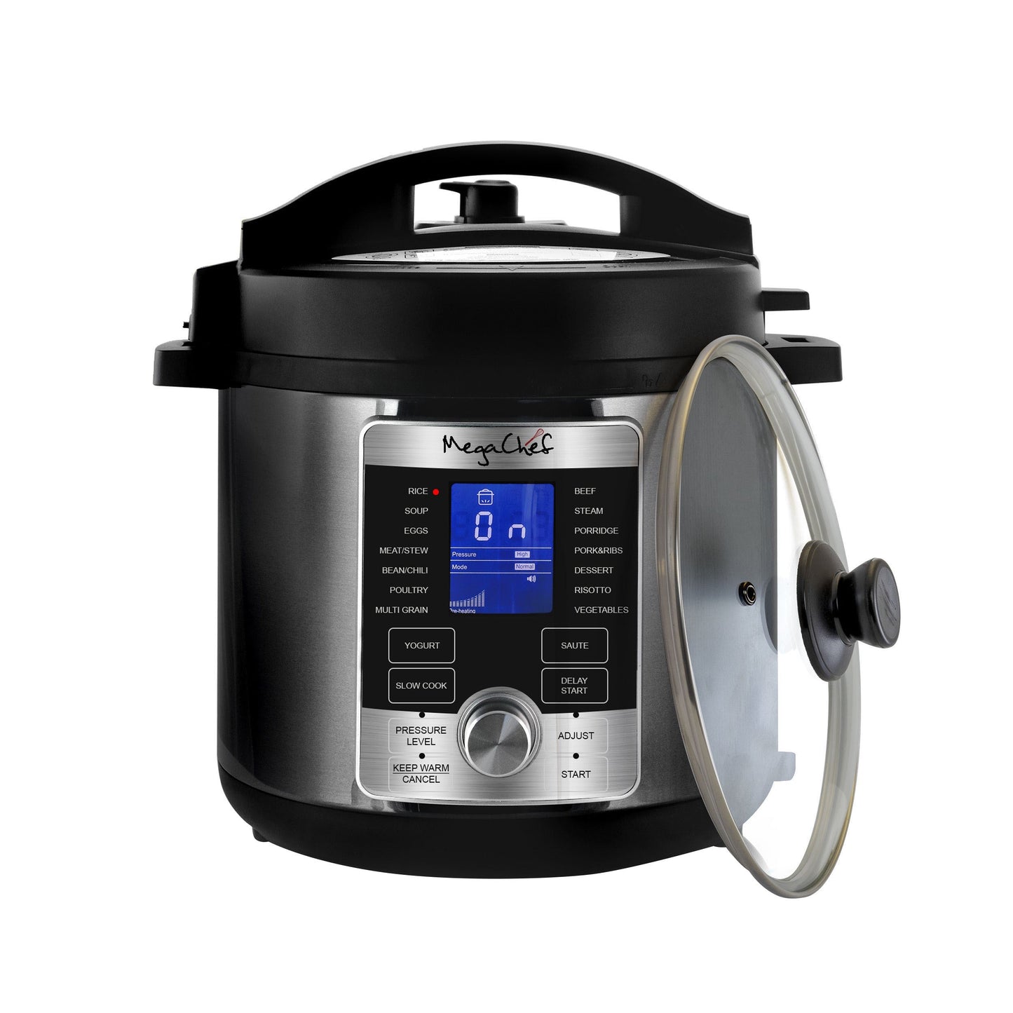MegaChef 6 Quart Stainless Steel Electric Digital Pressure Cooker with Lid LuxuryLifeWay Online Store