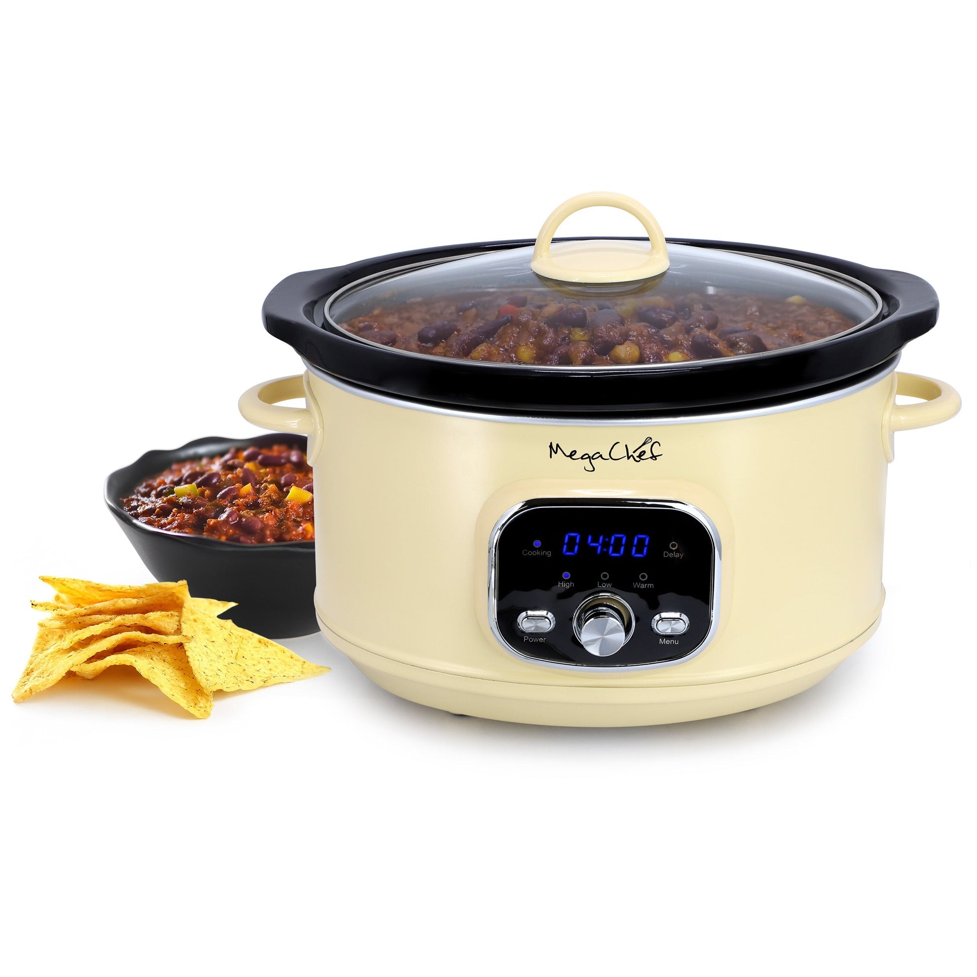 MegaChef 3.7 Quart Electric Slow Cooker in Ivory LuxuryLifeWay Online Store