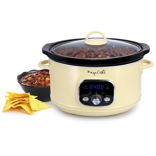MegaChef 3.7 Quart Electric Slow Cooker in Ivory LuxuryLifeWay Online Store