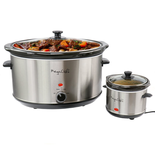 MegaChef 8 Quart Slow Cooker with Bouns Mini 0.6 Quart Warmer LuxuryLifeWay Online Store