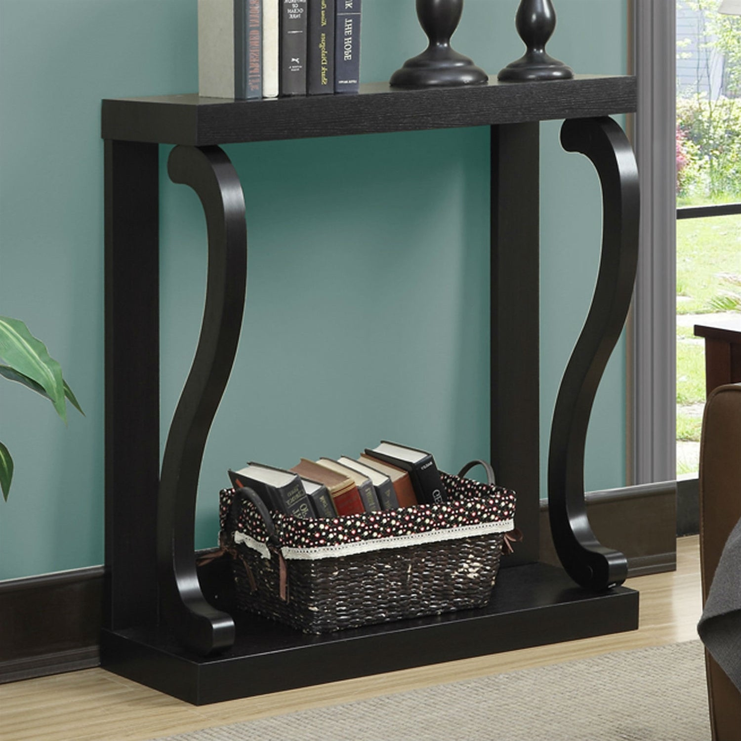 Modern Curved Legs Rich Espresso Console Table LuxuryLifeWay Online Store