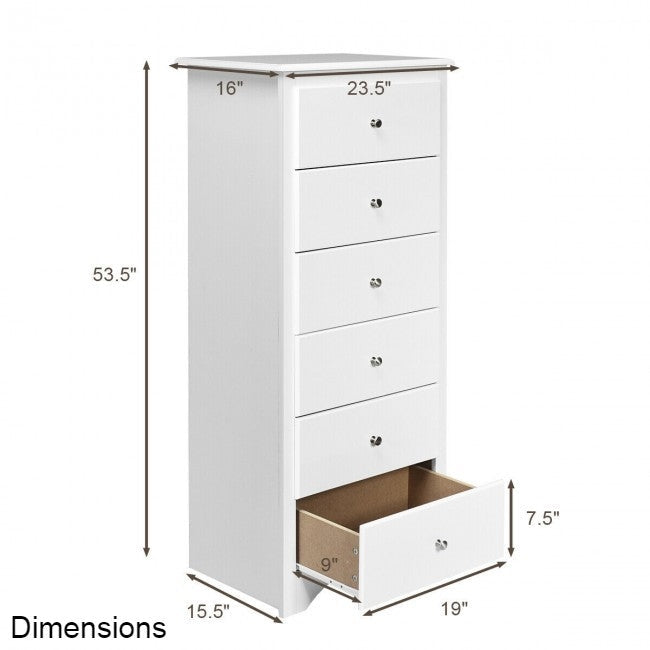 Modern White 6 Drawer Tall Wood Dresser Chest LuxuryLifeWay Online Store