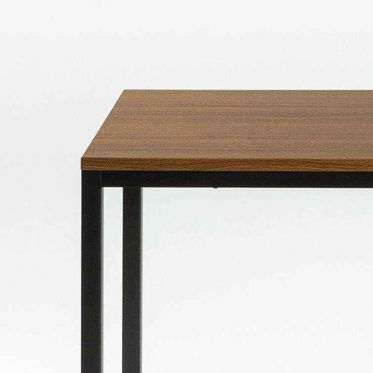 Modern Home Office Desk with Black Metal Frame and Brown Wood Top LuxuryLifeWay Online Store