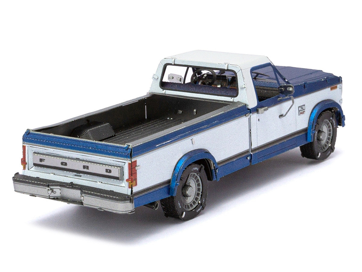 Model Kit 1982 Ford F-150 Pickup Truck Blue and White (Moderate Difficulty) Steel Model by Metal Earth LuxuryLifeWay Online Store