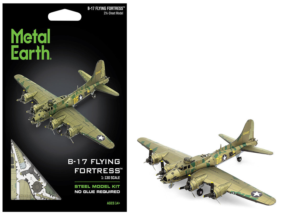 Model Kit Boeing B-17 Flying Fortress Bomber Aircraft "World War II" United States Army Air Forces (Challenging Difficulty) Steel Model by Metal Earth LuxuryLifeWay Online Store