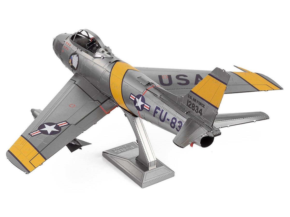 Model Kit North American F-86 Sabre Fighter Aircraft "Jolley Roger" United States Air Force (Moderate Difficulty) Steel Model by Metal Earth LuxuryLifeWay Online Store