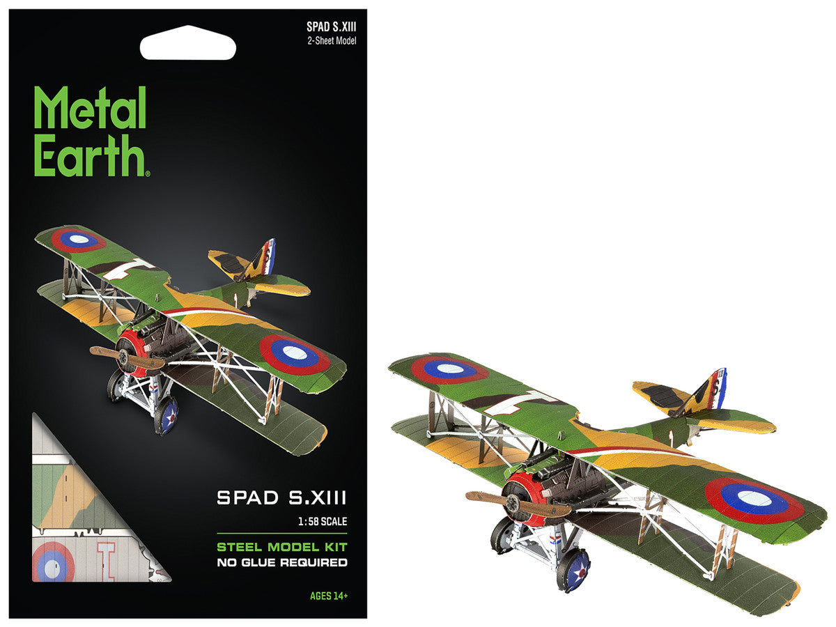 Model Kit SPAD S.XIII Fighter Aircraft "World War I" French Air Force (Moderate Difficulty) Steel Model by Metal Earth LuxuryLifeWay Online Store