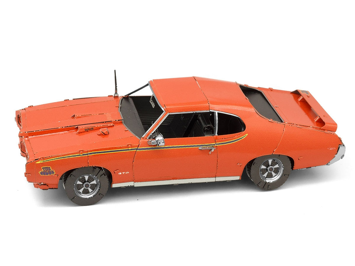 Model Kit 1969 Pontiac GTO Judge Orange with Black Stripes (Moderate Difficulty) Steel Model by Metal Earth LuxuryLifeWay Online Store