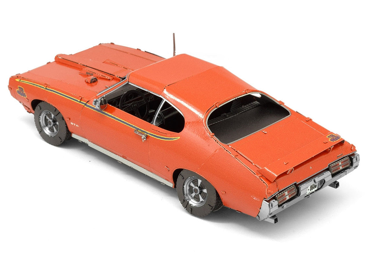 Model Kit 1969 Pontiac GTO Judge Orange with Black Stripes (Moderate Difficulty) Steel Model by Metal Earth LuxuryLifeWay Online Store