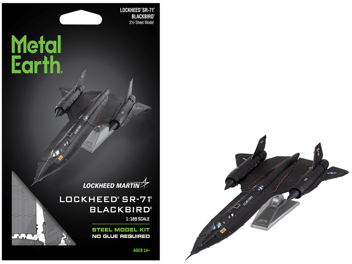 Model Kit Lockheed SR-71 Blackbird Aircraft "United States Air Force" (Moderate Difficulty) Steel Model by Metal Earth LuxuryLifeWay Online Store