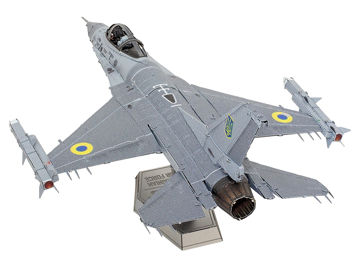 Model Kit Lockheed Martin F-16 Fighting Falcon Aircraft "Ukrainian Air Force" (Moderate Difficulty) Steel Model by Metal Earth LuxuryLifeWay Online Store