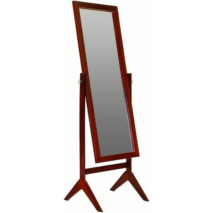 Modern Full Length Freestanding Bedroom Floor Cheval Mirror in Cherry LuxuryLifeWay Online Store
