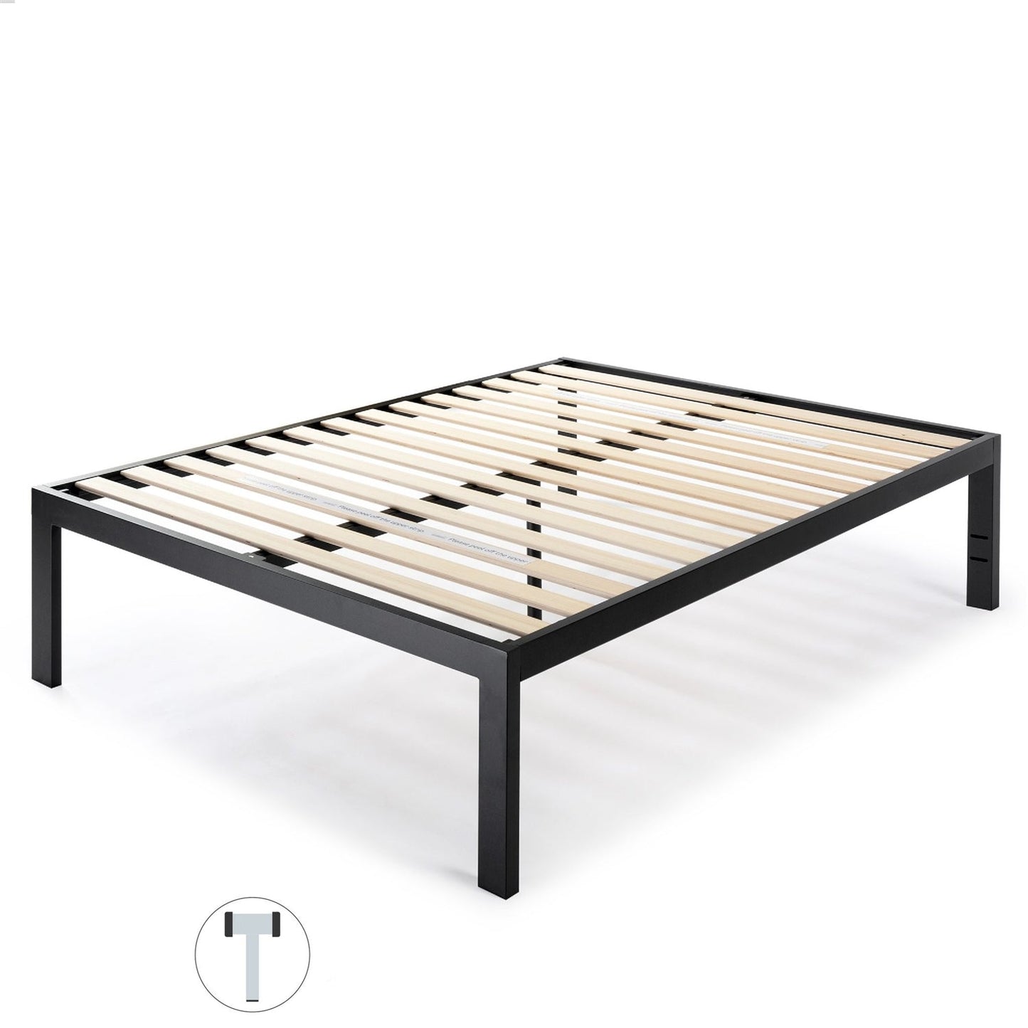 Full size 18 Inch Easy Assemble Metal Platform Bed Frame Wooden Slats LuxuryLifeWay Online Store