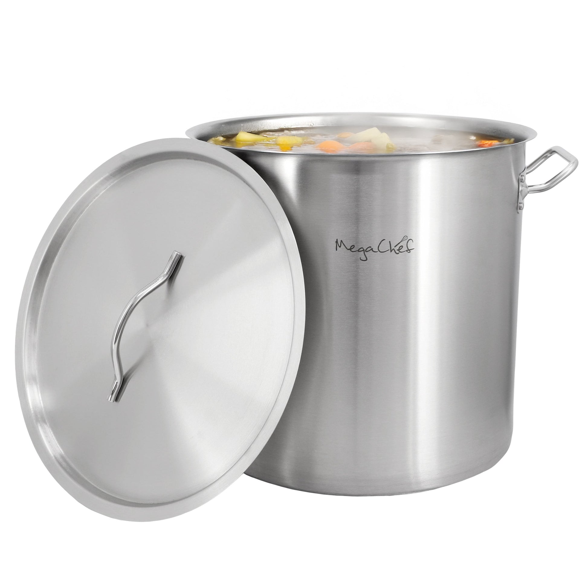 MegaChef Professional Kitchen 38.5 Quart Round Stainless Steel Stock Pot with Lid LuxuryLifeWay Online Store