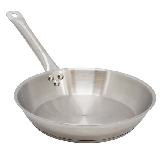 MegaChef Professional Kitchen 11 Inch Round Stainless Steel Fry Pan in Silver LuxuryLifeWay Online Store