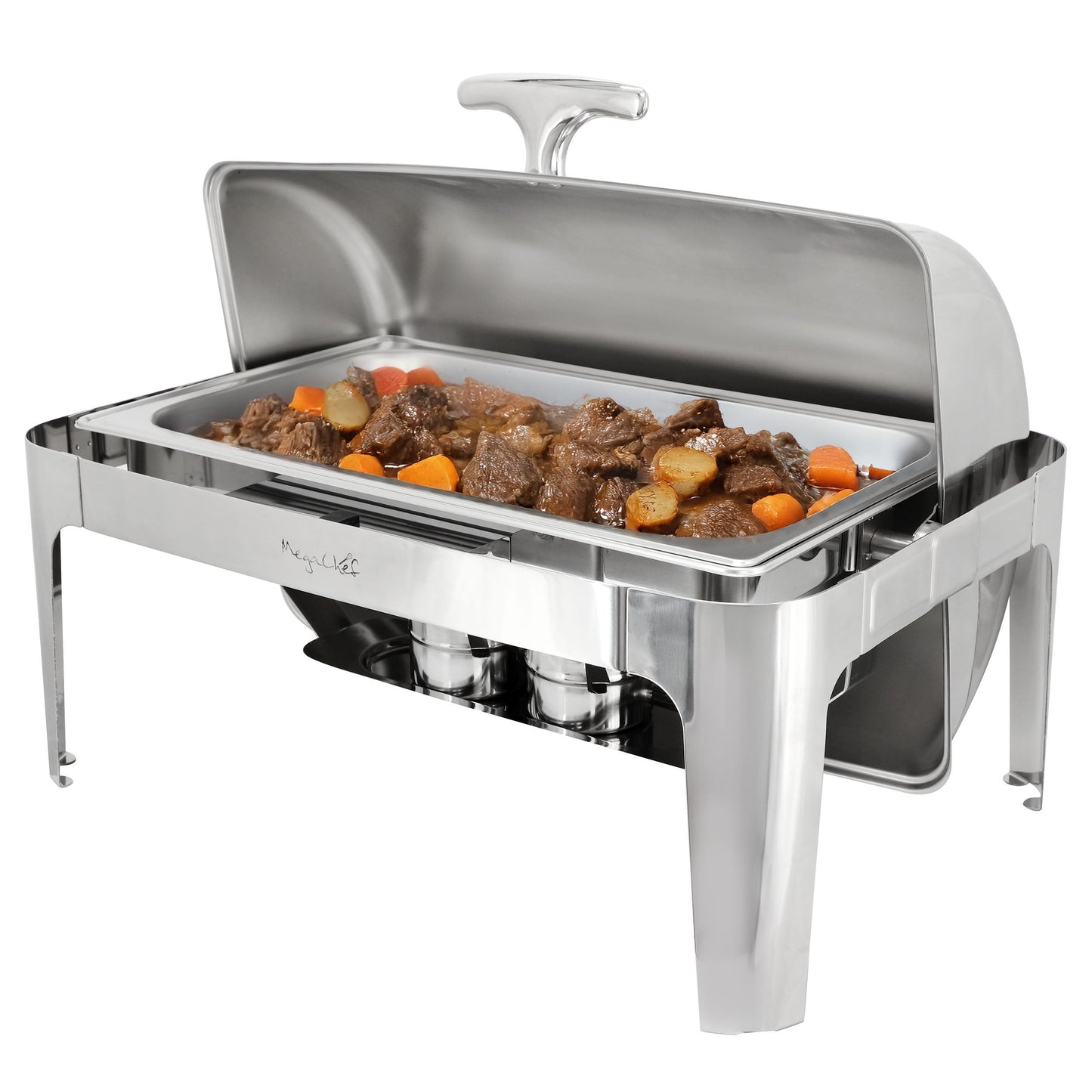 MegaChef 9.5 Quart Oblong Roll Top Stainless Steel Professional Chafing Dish/Food Warmer/Buffet Server Serving Trays LuxuryLifeWay Online Store